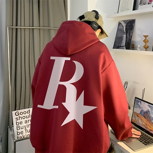 潮流R星印花宽松连帽卫衣JK23412特批p35-控58图片