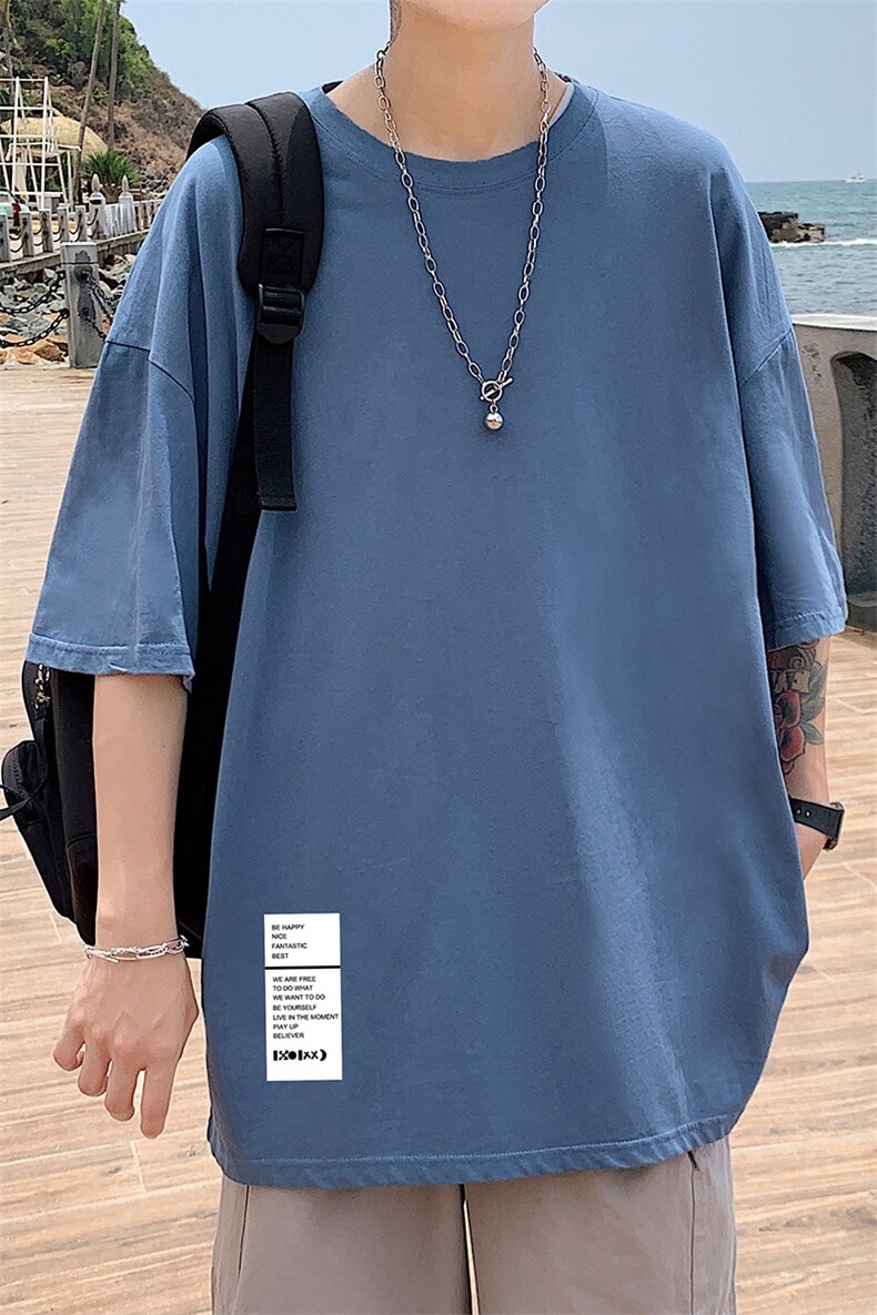 DX17045-P20纯棉短袖t恤男大码半袖打底衫宽松体恤衫港风,男装T恤,电商A040