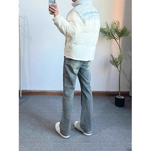 白色小香风拼接棉服男冬季加厚保暖面包服高级感立领棉衣外套图片