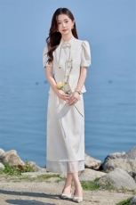 新中式国风套装女2025夏新款显瘦洋气漂亮盘扣半裙两件套裙HR86，女装套装/套裙，火爆靓佳人