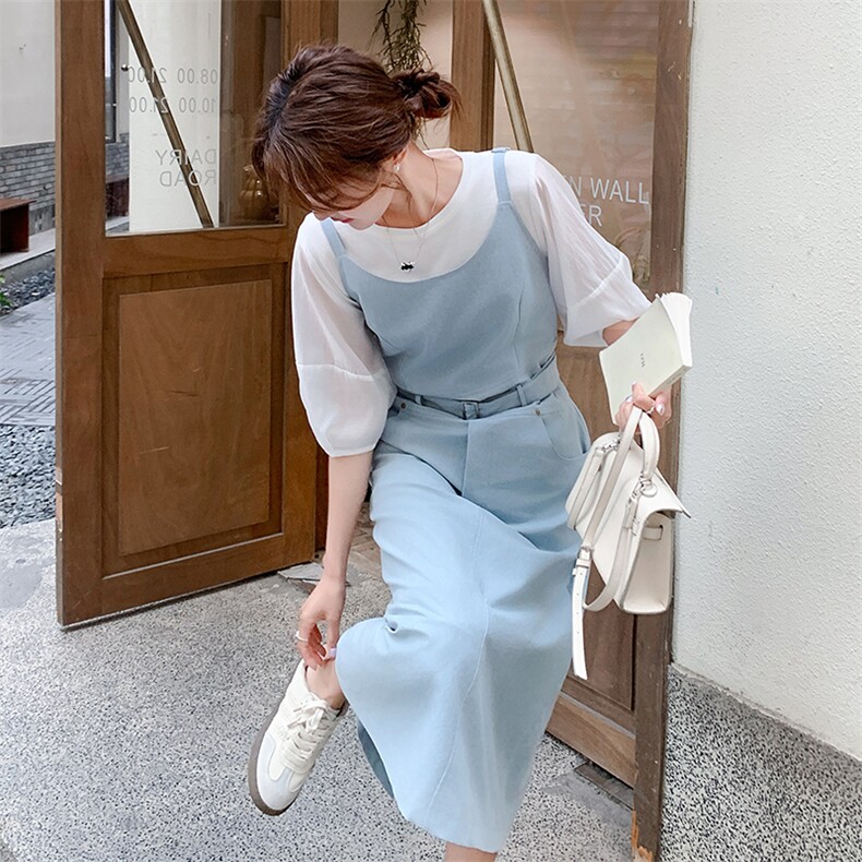 新款2025年夏季两件套背带裙P165K239，女装套装/套裙，浙宝220A