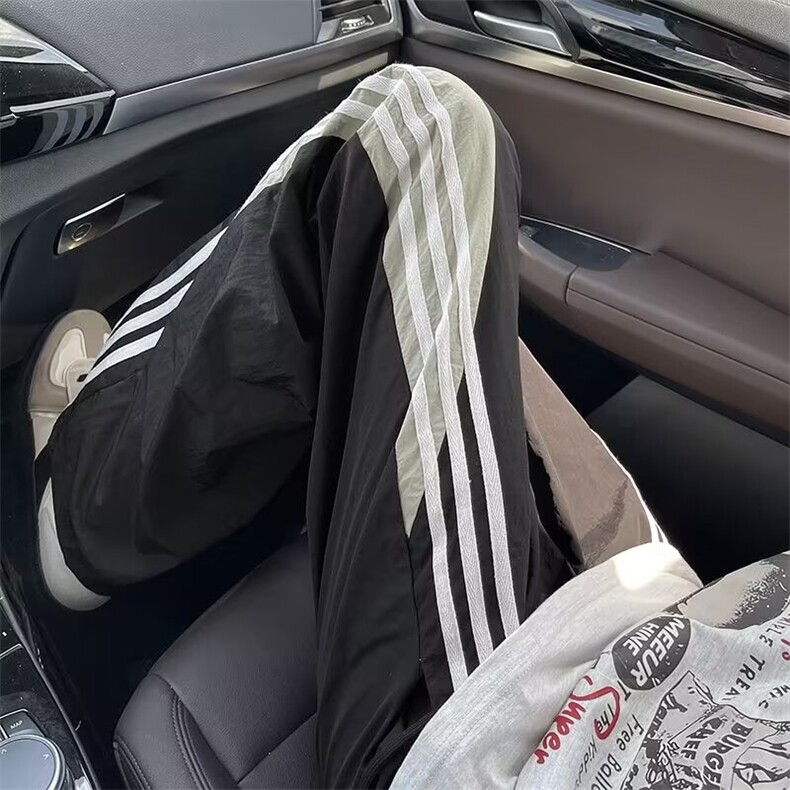 多巴胺速干裤子男夏季高密防水速干三条杠宽松直筒休闲裤KA606,男装休闲裤,星座1116A-1（原606A）