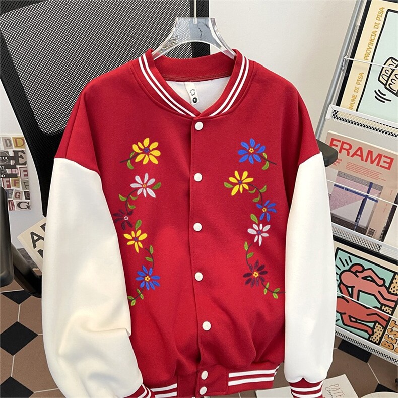 美式复古刺绣棒球服男女通用2025春秋冬季新款宽松情侣夹克潮牌,男装夹克,星座1210-1