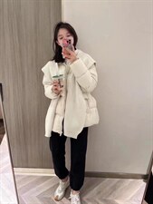 韩版带帽可推卸羽绒服，女装羽绒服，玩美