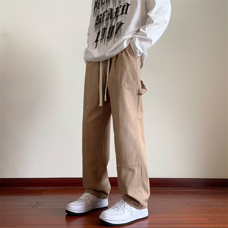 KP830P55美式潮流休闲裤男港风宽松直筒拖地裤束脚裤卫裤,男装休闲裤,星座1204-3