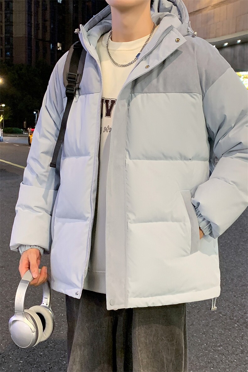 港风冬季联保撞色拼接50灰鸭绒羽绒服男女同款外套YR9008-P130,男装羽绒服,星座610（原A335）