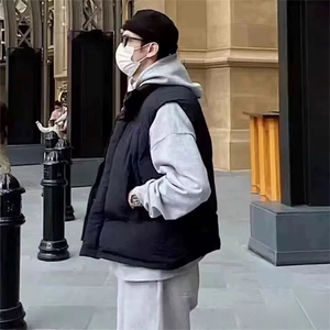 现货5W件冬季三防硬挺boxy短款立领棉衣马夹外套加厚马甲保暖棉服图片