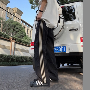 港风大码日系复古条纹阔腿休闲裤长裤男ins XZ213-SG8926-P60控78图片