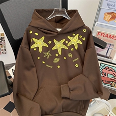 美式海星镂空刺绣设计感连帽卫衣男女秋季宽松休闲上衣WY0155-P58，男装卫衣，星座308B-2
