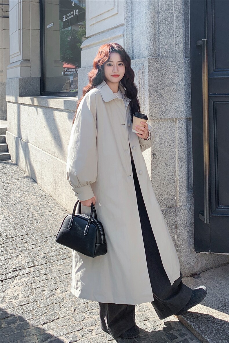 冬装新款数据库英伦赫本风长款风衣型羽绒服2157P310K468,女装羽绒服,2C219