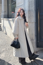 冬装新款数据库英伦赫本风长款风衣型羽绒服2157P310K468，女装羽绒服，2C219