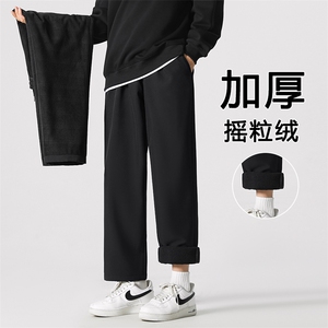 休闲裤男潮流宽松直筒潮牌ins加绒加厚百搭长裤子JR1216-特批-25图片