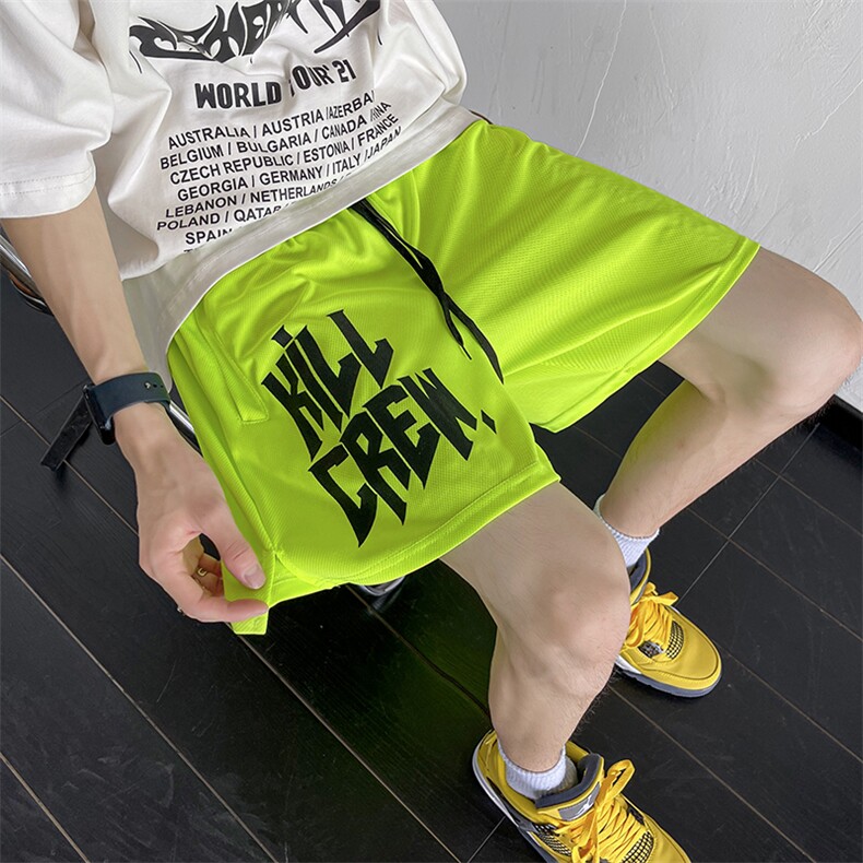黑色短裤男款运动篮球休闲五分裤高街ins潮流宽松大裤衩沙滩裤夏,男装休闲裤,星座716-2