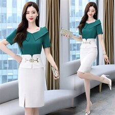 高级感职业套装女2022年夏季新款时尚气质女神范包臀连衣裙两件套，女装套装/套裙，火爆靓佳人