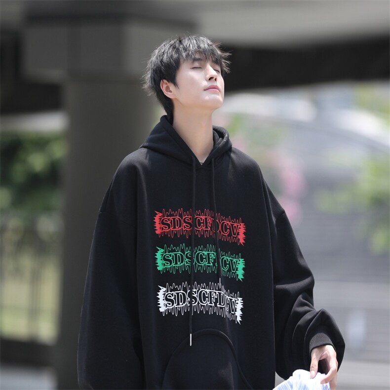 B266-FG03-P5023秋季新款弹幕宽松休闲连帽情侣休闲卫衣,男装卫衣,星座B257-1