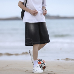 夏季潮牌宽松水洗痞帅美式倒装牛仔短裤男DK836-特批-35图片