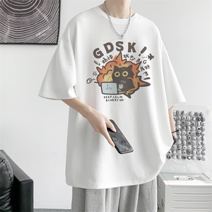 已注册/夏季内景复古重磅休闲短袖T恤男潮宽松打底衫DT00159/P25图片