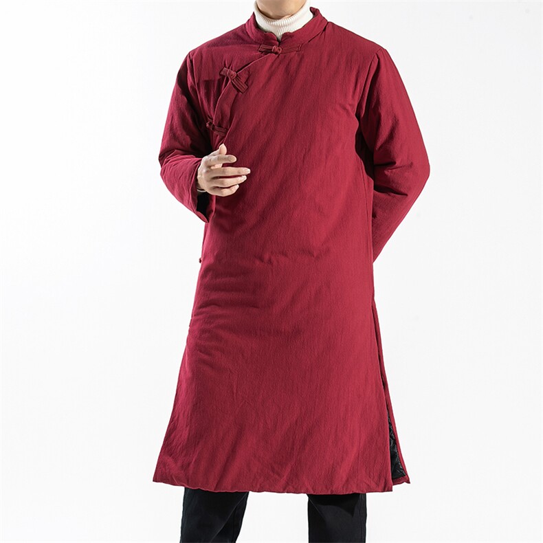 冬长款棉大衣中国风汉服潮男加厚棉衣棉服棉袄档口-MY371/P120图片