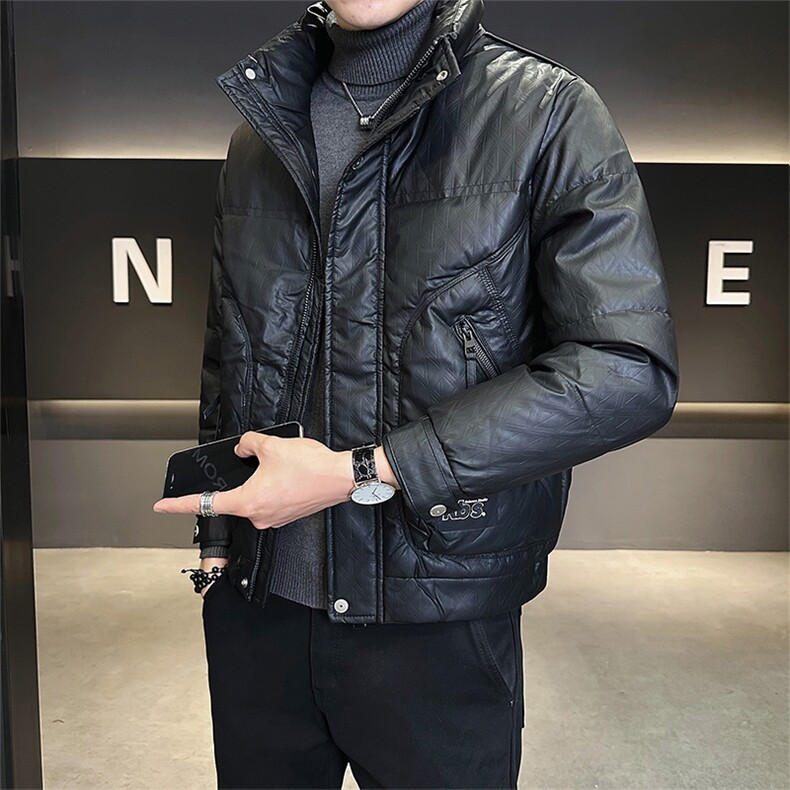 店主风时尚立领皮羽绒服男2024冬季新款外套B328-8319-P185,男装羽绒服,电商B328