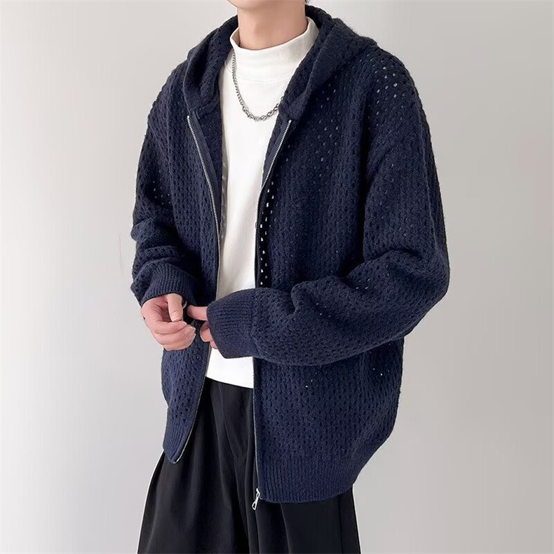 镂空连帽开衫男春秋季情侣装拉链毛衣外套1001-1-YL922-p48,男装针织衫/毛衣,星座1001-1