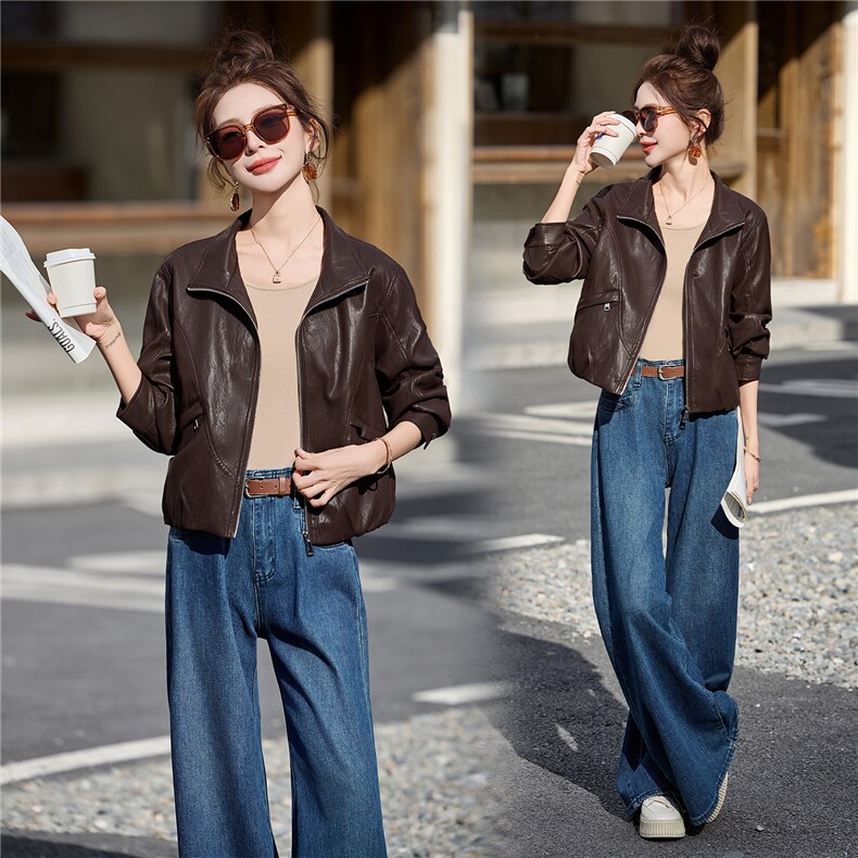 BAO皮衣外套女2026新款今年流行洋气减龄春季显高显瘦短款小个子，女装皮衣，潮流依族