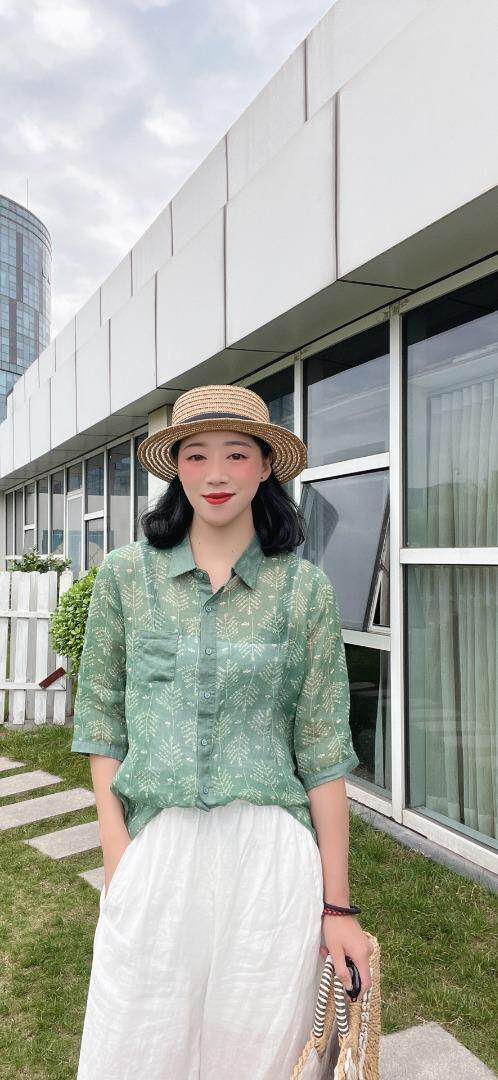 纯苎连衣裙小衫裤子裙子衬衣 时尚风 风淑女风休闲风，女装连衣裙，川哲