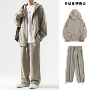 美式重磅连帽开衫外套男春秋款潮牌休闲裤男装套装-TZ820特批117图片