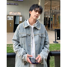 秋冬潮流磨毛日系宽松版多口袋牛仔外套男士潮牌工装夹克JK680，男装夹克，星座1116A-1（原606A）