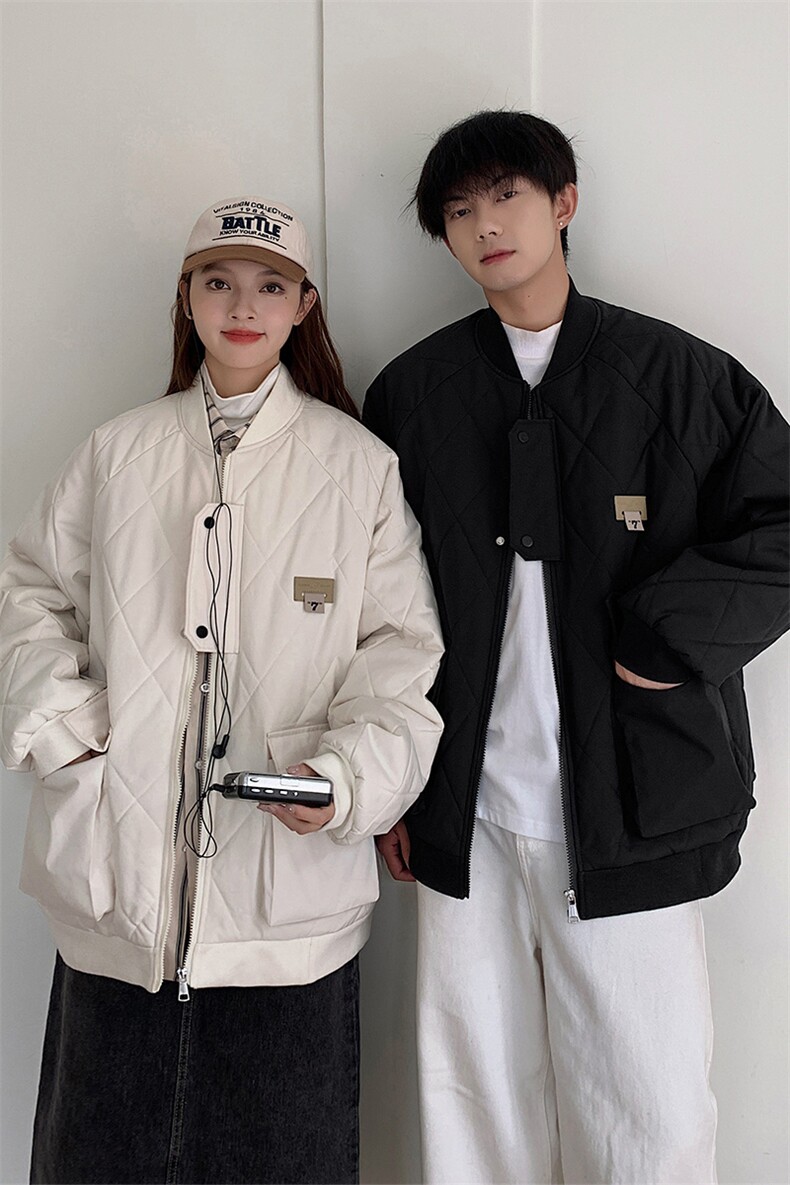冬季2023大码港风棉衣棉服情侣装冬装男女中性宽松外套S273-P118,男装棉衣,电商A233-1