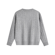 二开M2805-特P60光板纯色针织开衫男宽松简约麻花毛衣外套男装，男装针织衫/毛衣，电商D310B