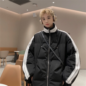 特P95控158168三条杠棉服冬外套情侣格子棉衣立领面包服MY243图片
