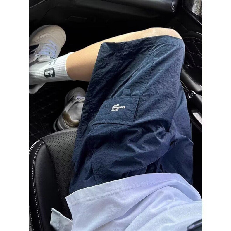 夏季冰丝短裤男薄款透气速干五分裤宽松大码休闲运动裤BMD09P32,男装牛仔裤,星座1013-5