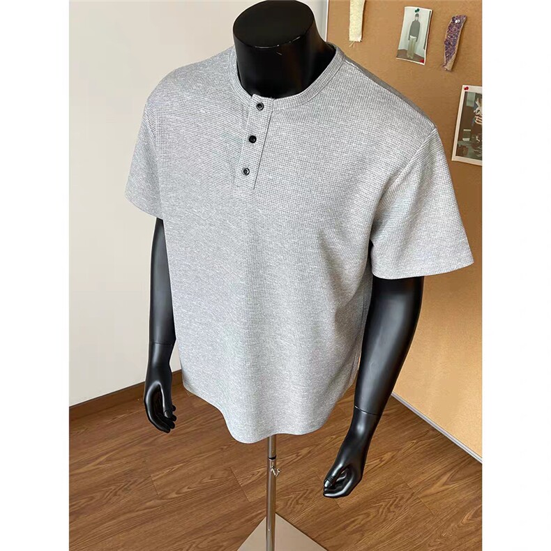 亨利领短袖T恤百搭宽松复古体恤衫休闲运动上衣310A-PL02-特批14，男装T恤，星座310A-4