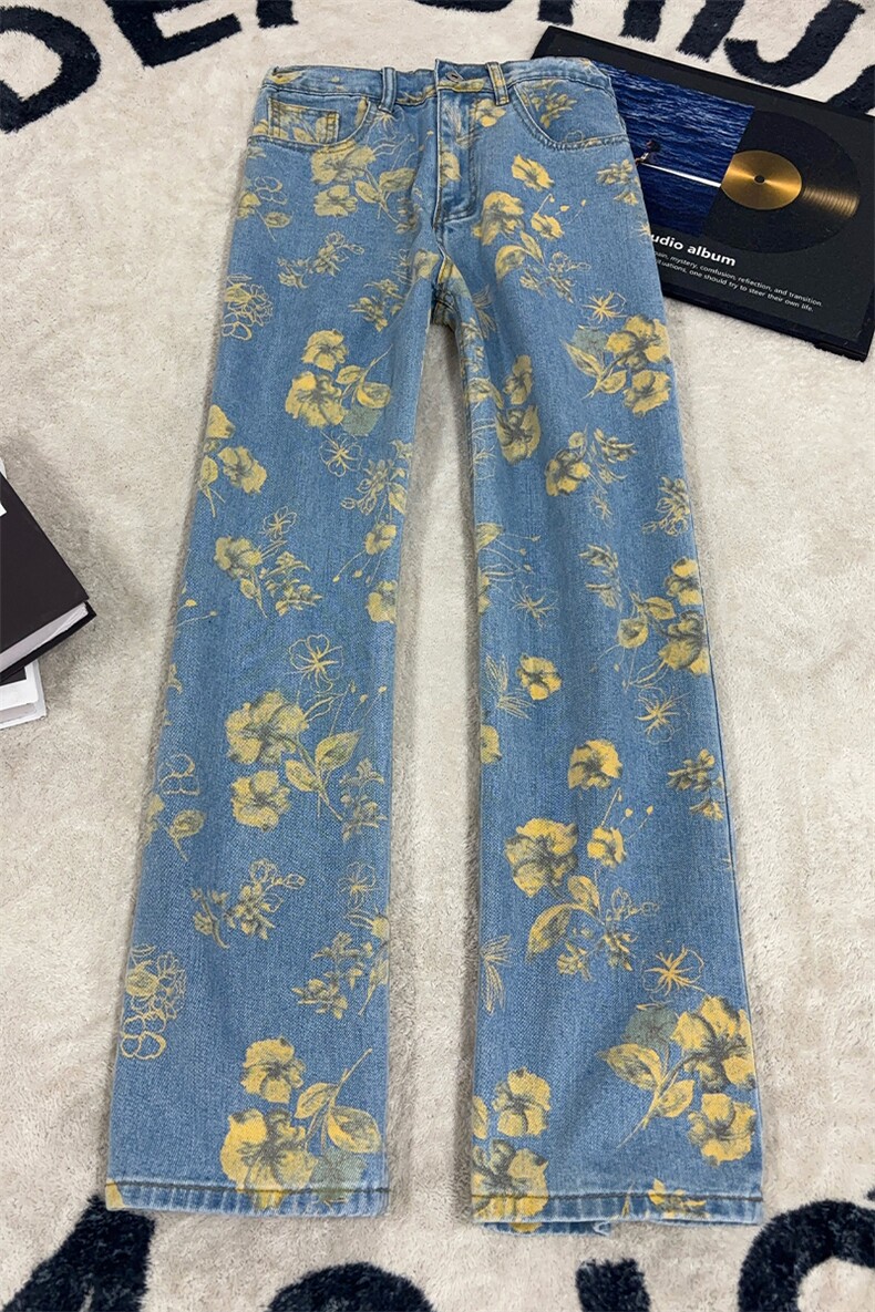 B221美式ins高街暗黑绣花宽松直筒牛仔裤LK25578-特P45控78,男装牛仔裤,电商B221