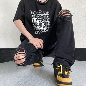 美式高街ins小众破洞牛仔裤货号K751P60图片
