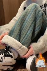 8XL-M特大码呢料加绒裤男新年裤条纹卫裤休闲基础款K948P60加绒70，男装休闲裤，电商D206-1