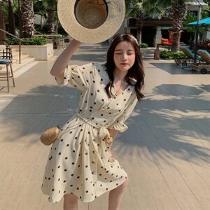19号出大货！ 2021夏季新款波点收腰连衣裙165A-6503-P75-K128图片