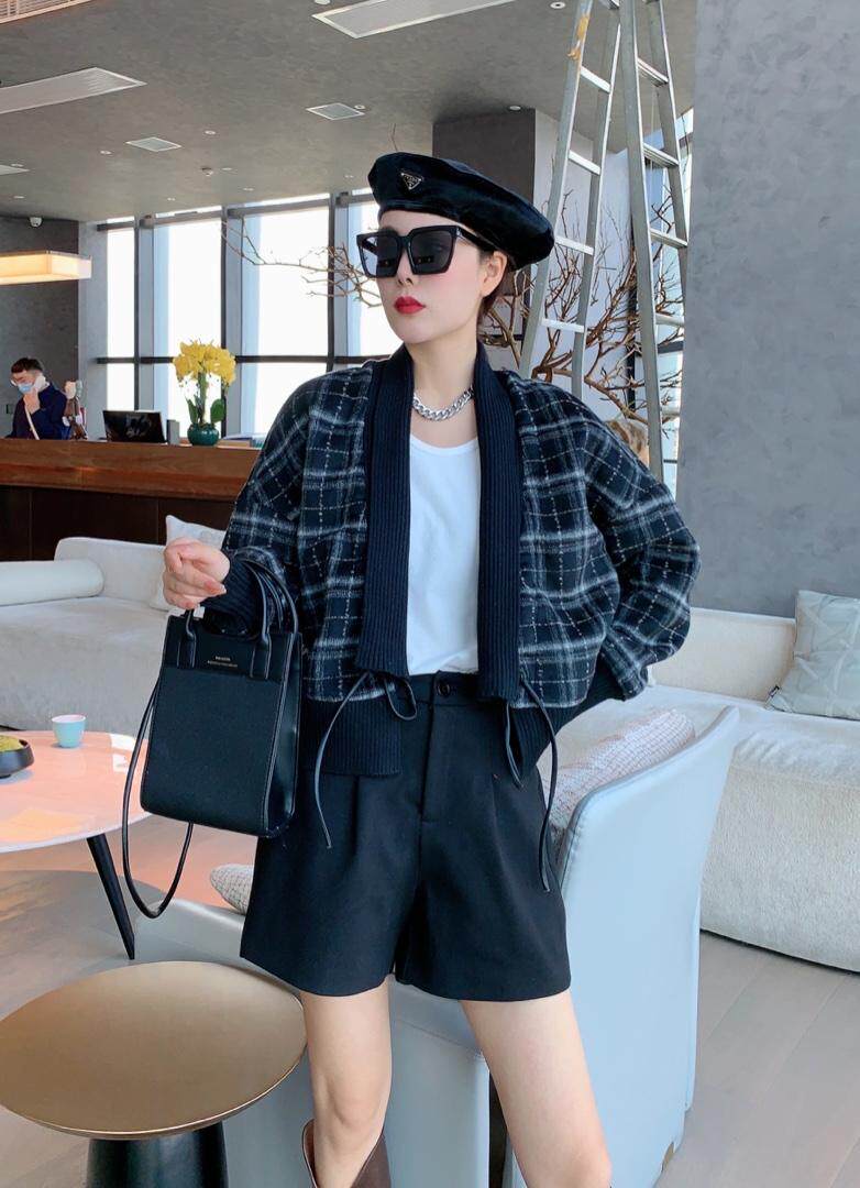 美巾涵5121呢料格子短款外套，其它，美巾涵