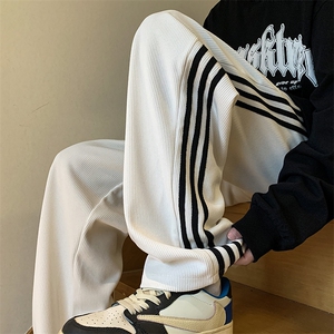 K232-P45控68秋季高品质300克重马卡龙直筒条纹长裤男休闲裤图片