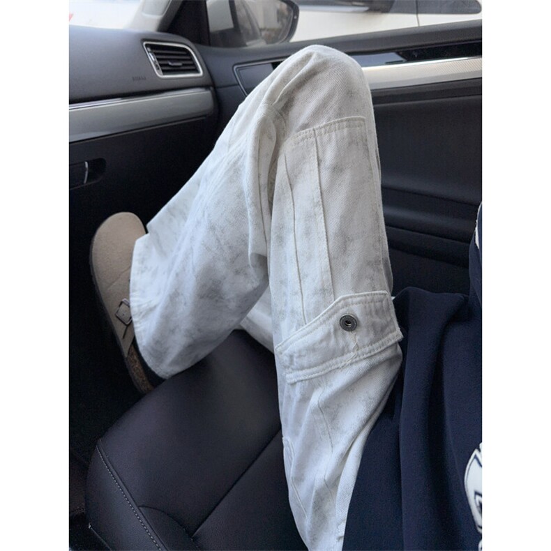 B221美式ins高街暗黑印花宽松工装牛仔裤LK24390-特P46控78,男装牛仔裤,电商B221