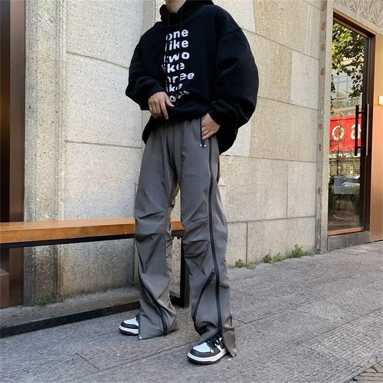男秋季新款港风休闲裤拉链冲锋裤A07P43,男装休闲裤,星座1116-2