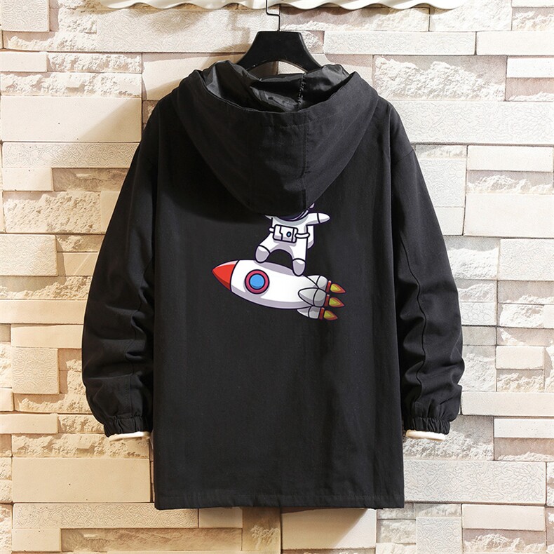 JK41158-P85 加棉款-P115 纯棉连帽夹克男士大码工装夹克男 砖墙图片