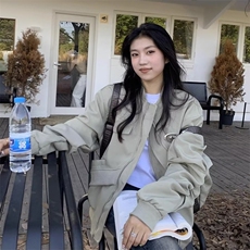 美式高街铁标设计感飞行服夹克外套男女棒球服上衣情侣装JK3316，男装夹克，星座516A