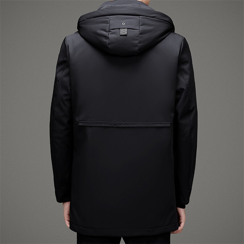 108111冬季精品貂绒内胆羽绒服加厚保暖休闲中长款连帽灰鸭绒,男装羽绒服,钱塘207-1