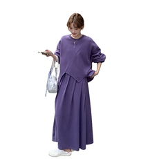 现货【新款】韩版宽松下摆不规则卫衣套装6610-P165-K228，女装套装/套裙，2C305