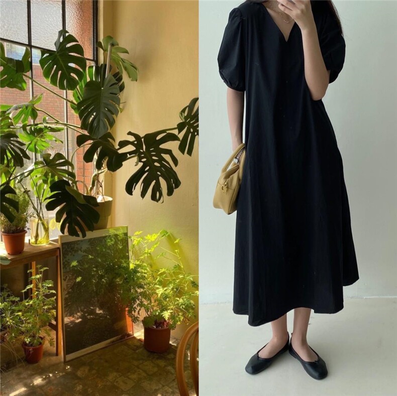 慵懒风连衣裙，女装连衣裙，素宇 SUYU