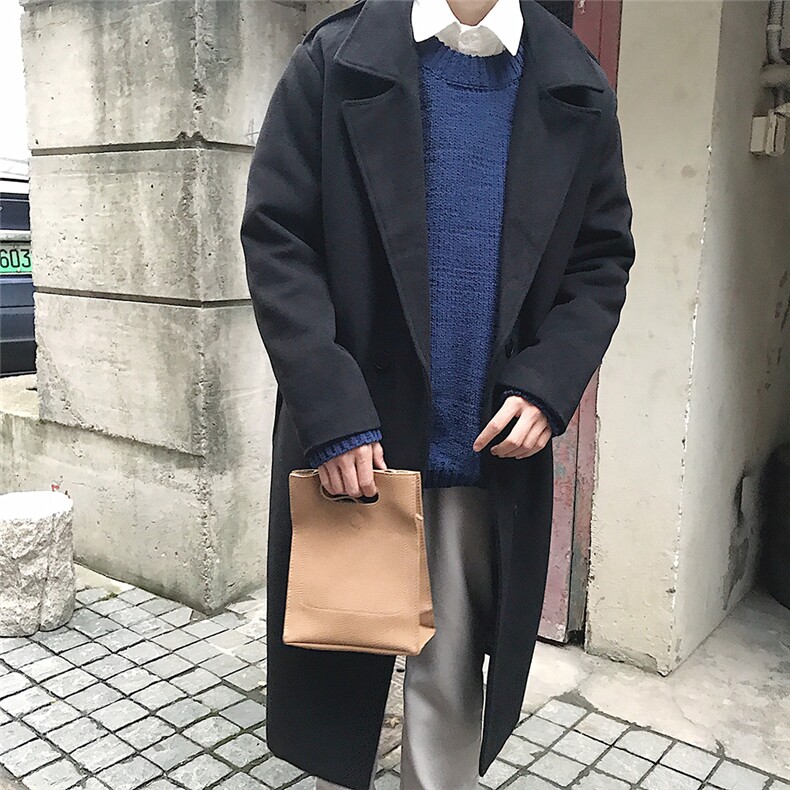 2020冬款呢大衣加长双排扣呢风衣男款拉风呢衣男外套冬装D501P135,男装毛呢大衣,星座312B-1