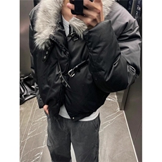 冬季新款黑色毛领夹克棉服男高街皮扣设计感棉衣外套MS6030，男装夹克，星座1116A（原606A-3）