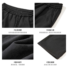 白底秋冬加绒加厚美式休闲裤男宽松直筒百搭裤子-A2353JRP45，男装卫衣，电商B241