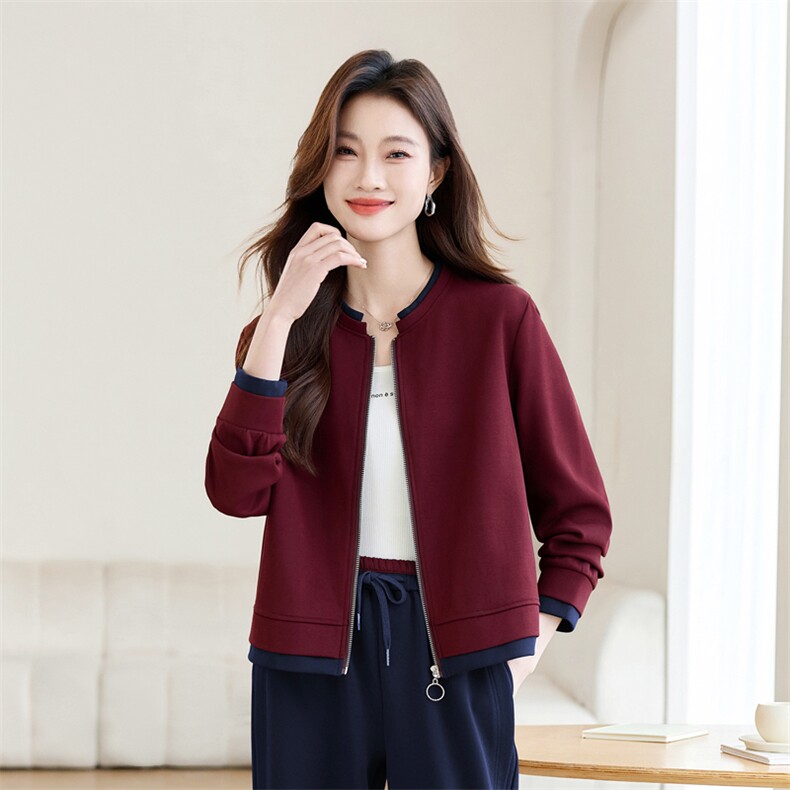 棒球服外套女装2026新款春季洋气正肩休闲短款夹克上衣长期有货，女装短外套，璐依舞